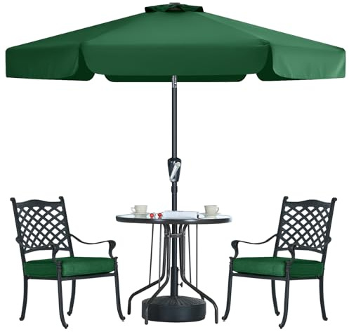 MasterCanopy Ombrellone da giardino con mantovana per tavolo da esterno mercato (2,3 m, verde foresta)