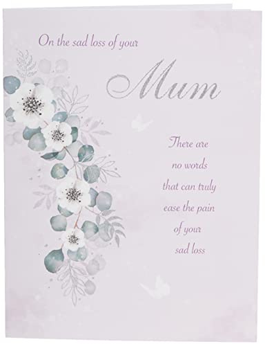 Regal Publishing C80803 Classic Symapthy Card Sad Loss of Your Mum,grey|white|pink,8 x 6 inches