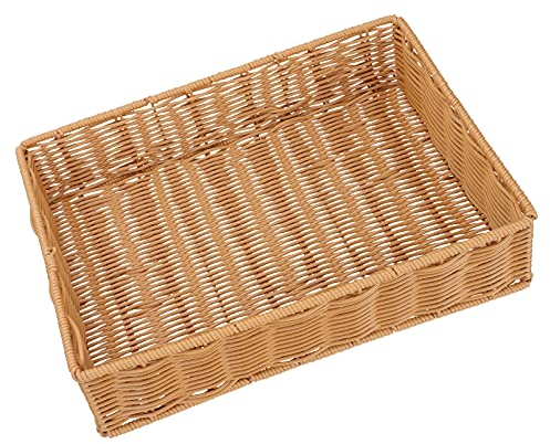 Ablagekorb Aufbewahrungskorb Rattankorb Geflochten Korb Regalkorb Seegras Korb Dekokorb Make Up Organizer für Küche Bade Wohnzimmer Tischdeko 37x27x8 cm