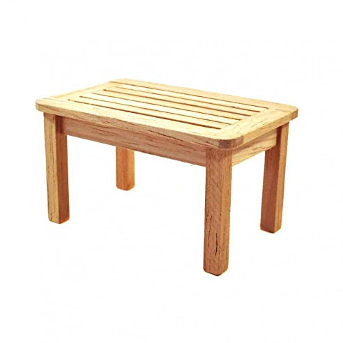 Melody Jane Dolls House Bare Wood Garden Coffee Table Miniature Wooden Patio Furniture 1:12
