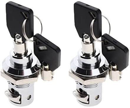 Serrure à came, serrure de boîte aux lettres, serrures de porte d'armoire, verrouillage d'armoire à tiroirs, 2 × serrure à came à gobelet à disque avec armoire à 4 clés, boîte à outils, remplacement d