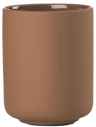 Zone Denmark Ume-Bicchiere per spazzolino, 8,3 x, Colore: Marrone Ocra, gres, Terracotta, 10,3 cm - Dia. 8,3 cm