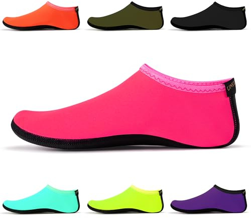Calcetines de Agua para Interior Unisex - Zapatos de Yoga Descalzo para Playa, Surf, Buceo, Piscina - Zapatilla de Casa para Niños y Adultos SWA15