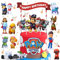 mohito 13PCS Figurine Pat Patrouille Gateau,Deco Gateau Pat Patrouille Mini Figurines Gâteau Topper pour Enfants Bébé Fête d'anniversaire Décoration(Carte rouge)
