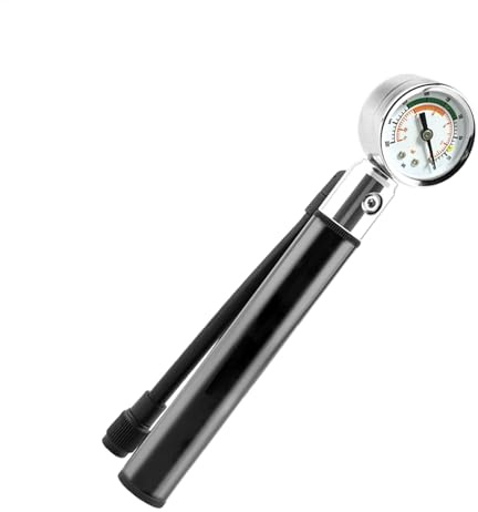 Pompa per pneumatici per biciclette, Pompa per biciclette - Pompa per pneumatici per biciclette in lega di alluminio con manometro | Pompa di gonfiaggio ad alta pressione, pompa d'aria portatile per m