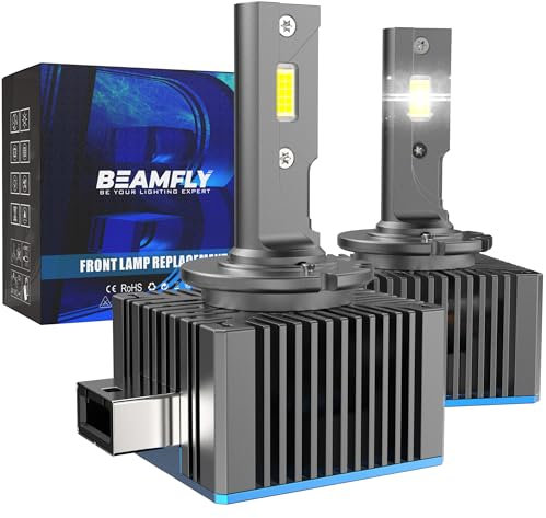 BEAMFLY D1S LED Lampadine 36000LM, Lampadina per Fari Auto, 110W Abbaglianti/Anabbagliant Sostituisci Lampadine Allo Xeno Originale HID D1S Plug and Play - 2 Lampade (D1S-36000LM)