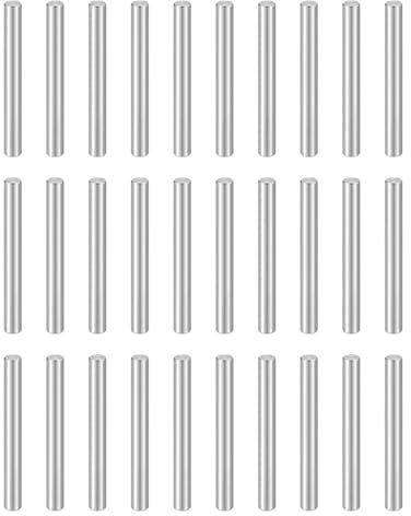 sourcing map 50pcs Dowel Pins M5(5mm) x 55mm 304 Stainless Steel Cylindrical Shelf Support Peg Pin Rod Fasten Elements for Metal Devices Wood Furniture DIY Installation, Silver