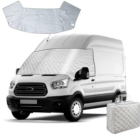 Front Windscreen Wrap Cover for Ford Transit Van MK7 2006-2013, Waterproof Windshield External Blackout Thermal Front Window Cover Snow Ice Shield Dust Sun Screen Wrap