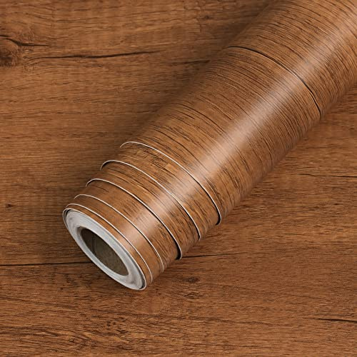 LaCheery Carta Adesiva per Mobili Legno Faggio Pellicola Adesiva per Mobili Cucina Rivestimento Marrone 40cm x 200cm Rotolo Adesivo Top Cucina Impermeabile Vinile Carta da Parati per Tavole Armadio