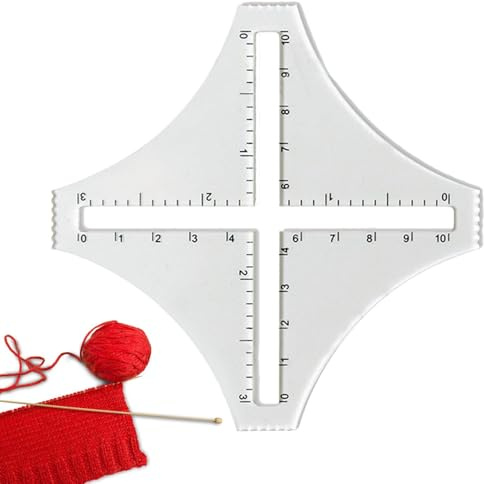 Lanmijia Calcolatore del punto di lavoro a maglia | Calcolatore di punti per maglieria trasparente in acrilico 2D | Righello per cucire calibro per uso domestico, ricamo, design di abbigliamento,