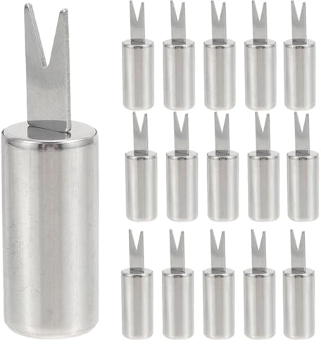 Veemoon Forchette Riutilizzabili per Mais 20 Pezzi in Acciaio Inox, Spiedini Compatti per Barbecue Punta Appuntita, Porta Pannocchie Portatile per Cucina e Campeggio