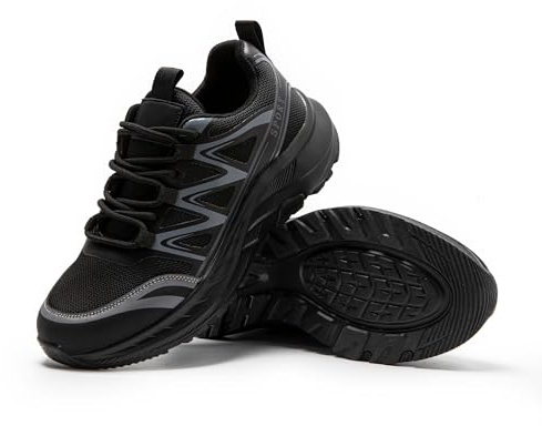 JOMIX Scarpe Trekking Uomo Sneakers Sportive da Corsa con Lacci Leggere Antiscivolo Traspiranti per Escursionismo Campeggio Esterno MOS255299 (Nero, 43)
