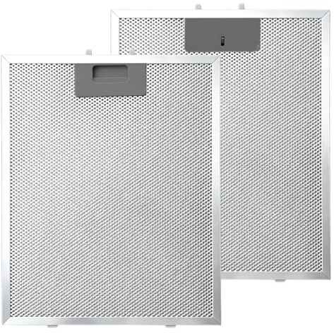 2 Piezas Filtro de Grasa de Aluminio, Filtro Universal para Campana Extractora, Reutilizable, Compatible con Muchas Marcas, Rejilla Metálica de 5 Capas, Fácil Instalación y Limpieza