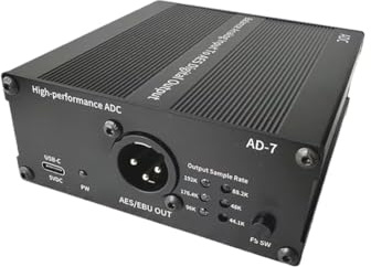 YRREATY Balanserad Stereo Utgång 24 Bit 192K Digital Ljudkodare AES/Analog-Till-Digital Ljudkonverterare