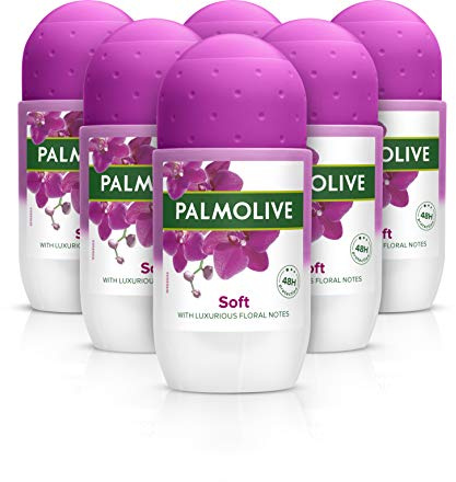 Palmolive Deodorant Roll-On Sexpack, Naturals Luxurious Softness Anti-Perspirant Senza alcool, 50 ml in confezione da 6