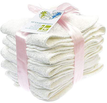 Blümchen Saugeinlagen für Stoffwindeln Bambus-Frottee 10er-Set