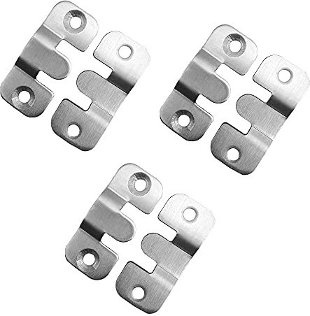 Shiwaki 3 pièces Support de Montage encastré imbriqué 53 x 30 mm Cadre Photo Crochet en Acier Inoxydable Photo Cintre Z Clip Support tête de lit Montage Mural Accessoires