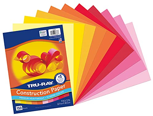 Tru-Ray Construction Paper, Warm Assorted, 9 x 12, 150 Sheets