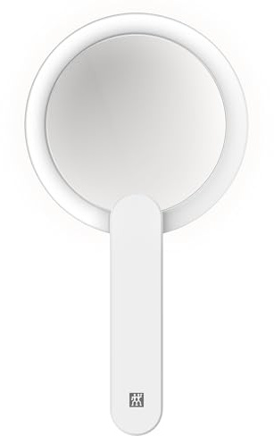 ZWILLING Kosmetikspegel (10x förstoring, LED-uppladdningsbar, 360 graders roterande handtag, dagsljusvit), Premium, Vit