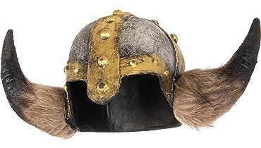 Funidelia | Wikinger Helm Deluxe für Herren Nordisch, Walküre, Barbaren, Vikings - Zubehör für Erwachsene, Zubehör für Kostüm - Braun