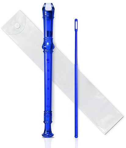 skola blockflöjt Flerfärgad 8-håls Lång Flöjtinstrument För Nybörjare Musikalisk Sopran-plastblockflöjt (Color : Blue)