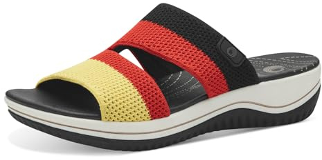 Jana Coshy Damen Hallux Pantolette mit Flexibler Sohle Elastisch, Mehrfarbig (Fan Edition), 41 EU