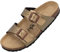 Palado Pantoletten Damen Samos - elegante Sandalen Made in Spain - bequeme Hausschuhe mit dämpfendem Kork-Fußbett - modische Sommerschuhe Metallic Bronze UK9 - EU42