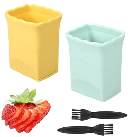 MUYAPAY Taglia Frutta, 2 Pezzi Taglia Verdure, Multifunzionale Acciaio Inossidabile Affettatrice Manuale, Press Cup Slicer, per Frutta Gadget Da Cucina pour Préparer une Salade de Fruits