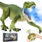 Ulikey Ferngesteuertes Dinosaurier Spielzeug für Kinder, 2.4 GHz Realistische T-Rex mit Spray, Licht, Gehen, Brüllen und Berührungsempfindlich, Elektronik Rc Robot Dino Geschenk für Jungen und Mädchen