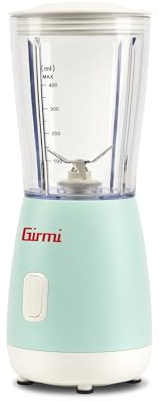 Girmi FR06 Batidora, 170 W, Capacidad 400 cc, 4 Cuchillas de Acero Inoxidable, Función PULSE, Vaso Medidor, Sistema de Seguridad, Fácil de Limpiar, Verde Agua