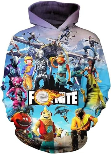 Suyaluoi Huvtröja med Battle Royale-speltema, pullover för pojkar/unisex, med 3D-tryck, anime-tröja för flickor, långärmad, Stil F, 130