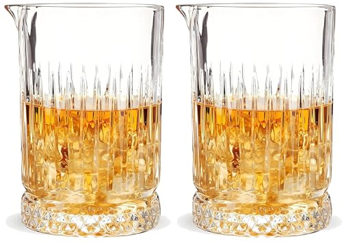 vskikris 2pcs 21oz Cocktail Mixing Glass Bartender - Cocktail Accessories - Bartender Kit for Martini, Manhattan, Old Fashioned - Wedding Anniversary Birthday Christmas Decorations Gift for Home Bar