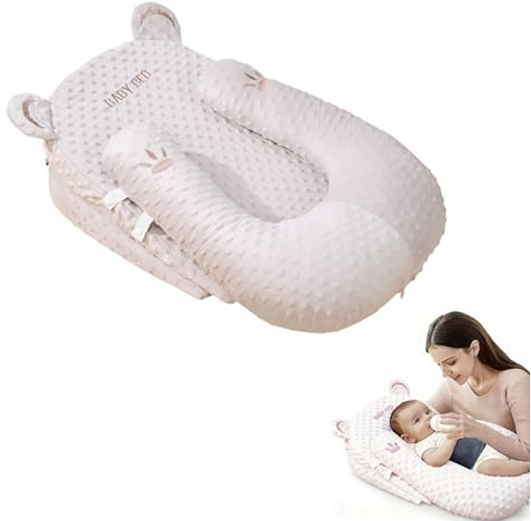 Cuscino Per Allattamento, Cuscino multifunzionale anti-reflusso, Cuscino Maternità per Allattamento Lavabile, Cuscino per allattamento per l'allattamento al biberon, cuscino regolabile a forma di U
