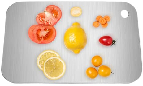 Generisch Planche à découper double face - Cuisine en acier inoxydable - Planche à hacher les aliments - Multifonction - Pour la préparation de notre double face de poisson, viande, légumes, aliments