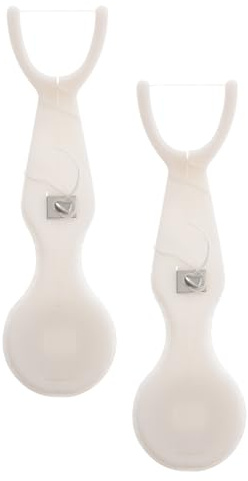 CTIRCHIU Portahilos Dental Reutilizable 2 Piezas Diseño Portátil y Forma Limpieza Bucal Completa en Casa y Viajes, Material Abc Nylon Blanco