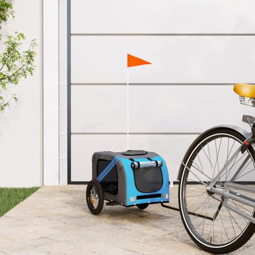 Rimorchio per bicicletta per cani in robusto tessuto Oxford con telaio in ferro e pratiche finestre a rete e tetto in PVC