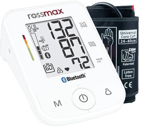 ROSSMAX X3 BT – Blutdruckmessgerät oberarm bluetooth - Automatisches und klinisch validiertes - Blood Pressure Monitor mit Grosse LCD-Anzeige - Unregelmäßige Herzschläge erkennen - Bewegungserkennung