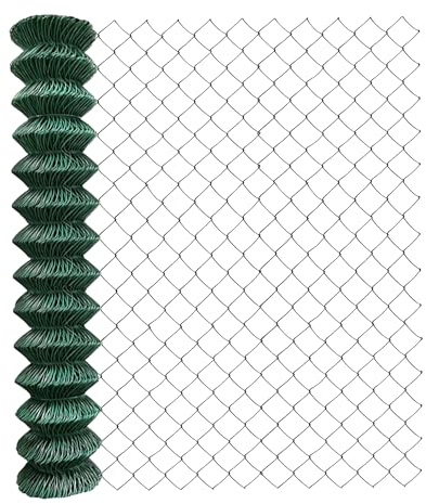 V2Aox PVC-ummantelter Maschendrahtzaun in grün, Draht Ø 2,8 mm, Maschenweite 60 x 60 mm, Viereckgeflecht, Höhe: 100 cm, Länge: 15 m