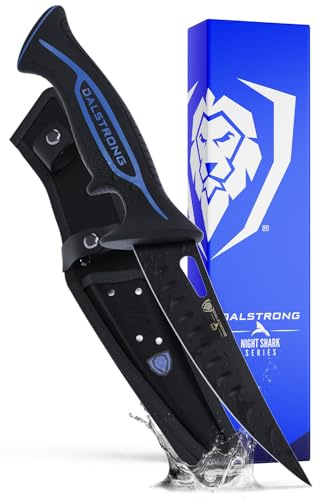 Dalstrong Curved Boning Knife-6”-Night Shark Series-7CR17MOV High Carbon Steel - Titanium Coated Blade Fillet Knife for Meat for Outdoors & Fishing-Polypropylene Handle-w/Sheath-NSF Certified