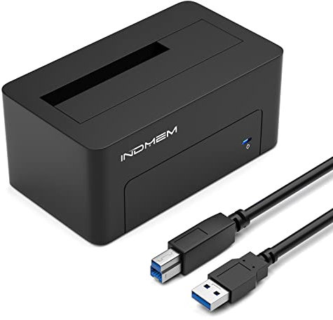 INDMEM USB to SAS Converter, SAS/SATA Adapter Hard Drive Reader Enclosure Docking Station for 2.5/3.5 inch HDD SSD with 12V/2A Power Support up to 18T