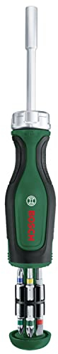 Bosch Ratschenschraubendreher mit Bit Magazin, 12-teilig (mit hohem Drehmoment; 12 Bits im integrierten Bitmagazin enthalten; magnetischer Bithalter) - Amazon Edition