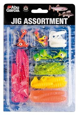 Abu Garcia Jig Sortiment, Premiumurval Av Lockiga Jiggar Och Jigghuvuden För Öring- Och Abborrfiske, Komplett Fiskekit För Sötvatten, Assorted Varied