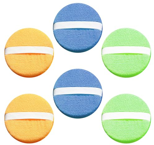 6 Waxing Round Cakes, Hand Polishing Car Polishing Sponge Block, Round Polishing Pad, Ultra-Fine Microfiber Cleaning Pad, Car Polishing Cloth, Polishing Machine Car Paint Care (5 Inches)