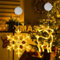 OUILA LED Weihnachtsbeleuchtung Weihnachtsdeko Fenster, Schneeflocken & Elch Rudolph Fensterbeleuchtung Weihnachten mit Saugnäpfe & Timer Lichterkette Fenster Innen LED Stern Fenster(Warmweiß)