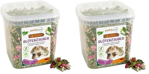 petifool Blütenzauber 360g - Ergänzungsfutter für Nager - natürliches Nagerfutter für Kaninchen, Meerschweinchen, Hamster, Chinchilla & mehr - ohne künstliche Zusätze - 100% Natur -artgerechtes Futter