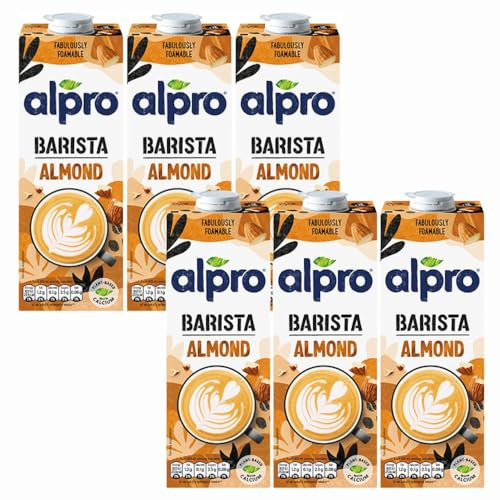 Almond Barista Plant Based Long Life Vegan Milk 1L x 6 Compatible with Alpro Dairy-Free UHT Drink with Welari Thank You Card | (6 Pack)