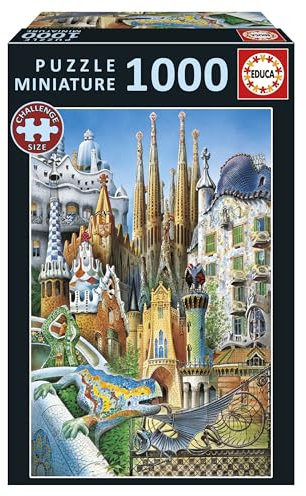 Educa – Das kleinste 1000-teilige Puzzle der Welt für Erwachsene | Gaudi, Collage-Miniatur. Inklusive Fix Puzzle-Kleber. Maße: 30 x 46 cm. Ab 14 Jahren (20376)