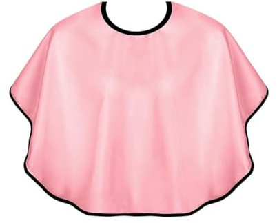 WUYJI Capas para peluqueria, Capa de peluquería ajustable corta impermeable para teñir el cabello y peinar (rosa)