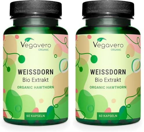 BIANCOSPINO BIO Vegavero® | 700 mg | con 1,5% di Flavonoidi | Senza Additivi | Integratore per Sistema Cardiovascolare (Pressione arteriosa) e Calmante Naturale* | Vegan (Confezione da 2)