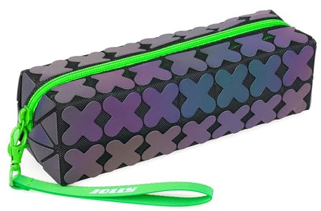 Jolly Next Generation Schüttelpennal Luminous Grün, stylisches Federmäppchen mit 3D-Design, Handschlaufe und Reißverschluss, robust, praktisch, ideal für Schule und Uni